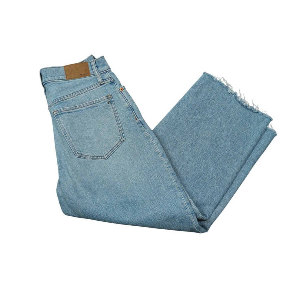 Madewell Perfect Vintage Wide Leg Crop Jeans Light Wash Raw Hem Size 27 Casual - Picture 3 of 9